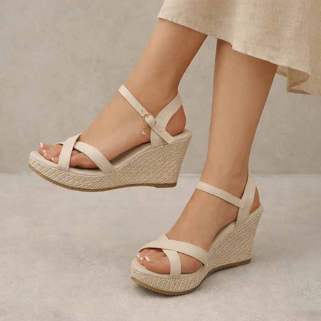 Espadrille sandale femme Sorella | Suède breloque dorée