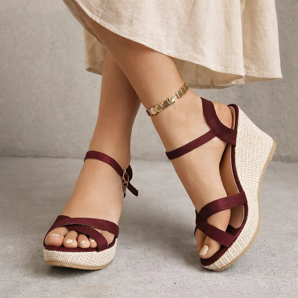 Espadrille sandale femme Sorella | Suède breloque dorée