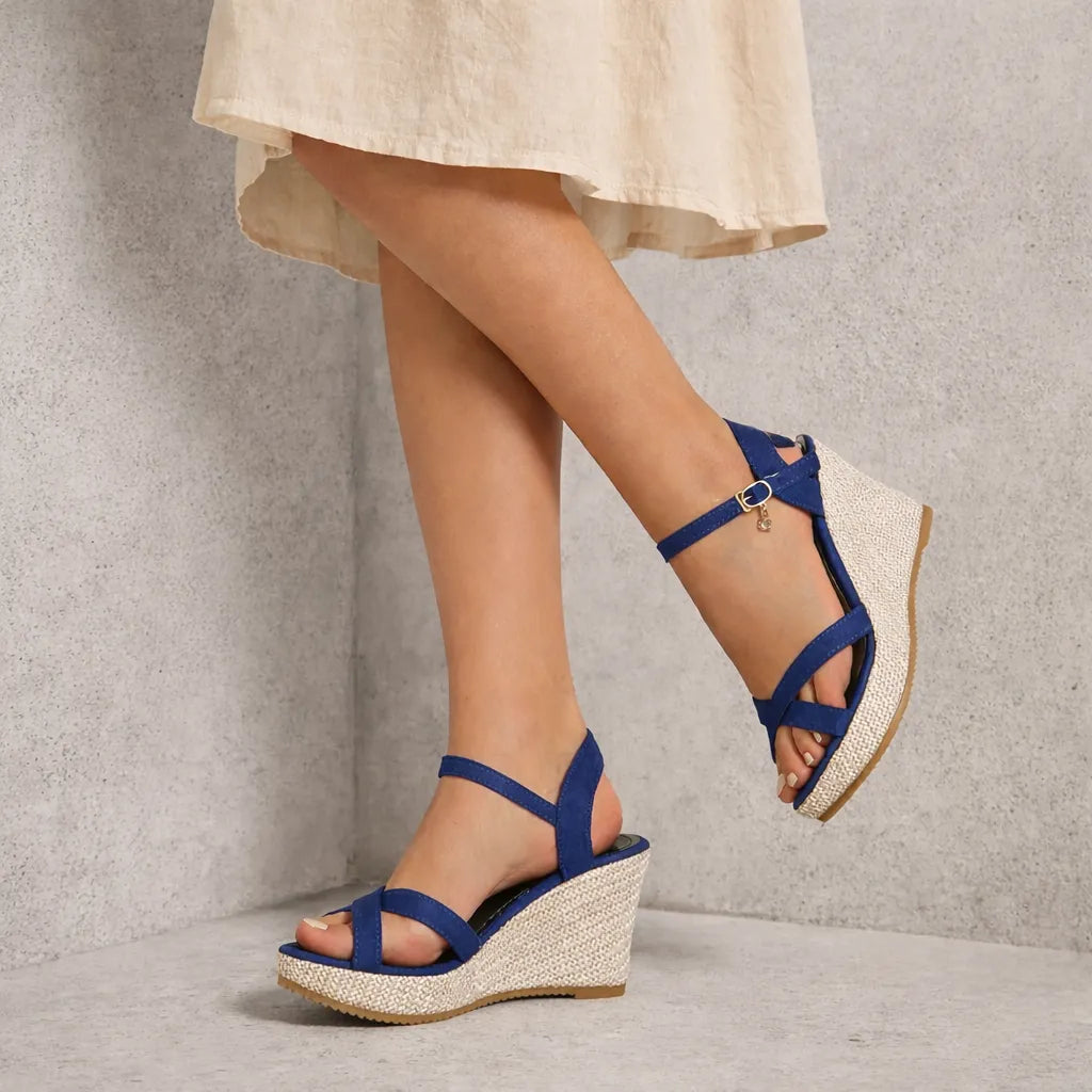 Espadrille sandale femme Sorella | Suède breloque dorée