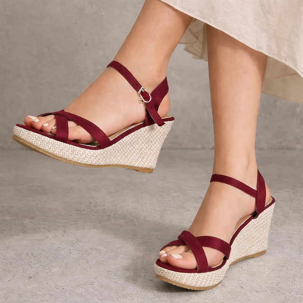 Espadrille sandale femme Sorella | Suède breloque dorée