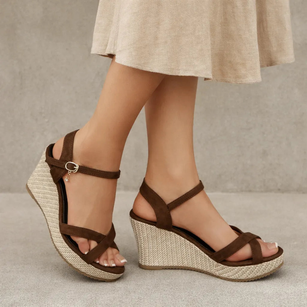 Espadrille sandale femme Sorella | Suède breloque dorée