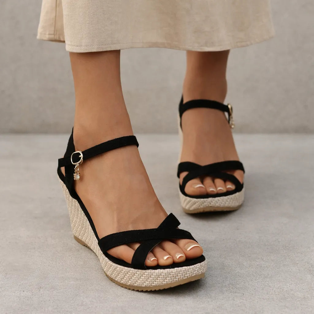 Espadrille sandale femme Sorella | Suède breloque dorée