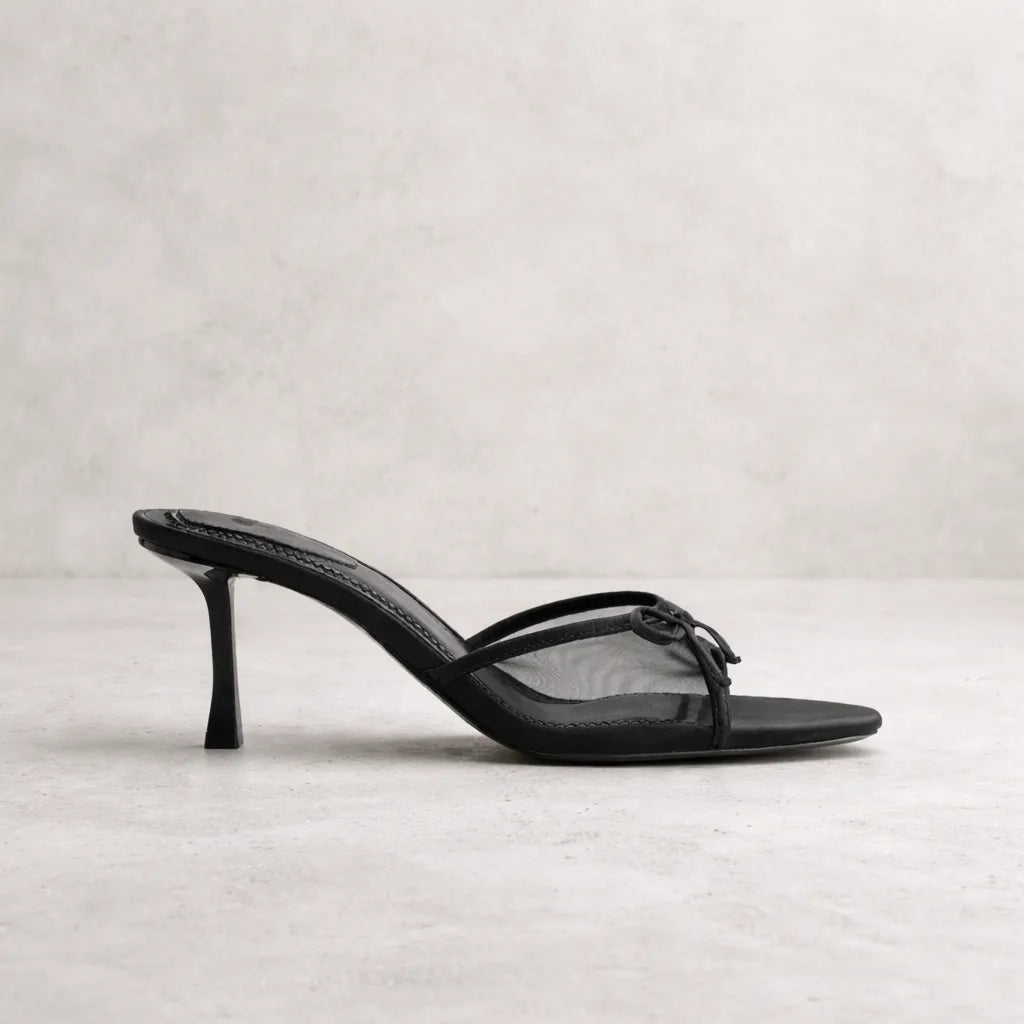Mule stiletto femme Seraphina | Tulle nœud délicat