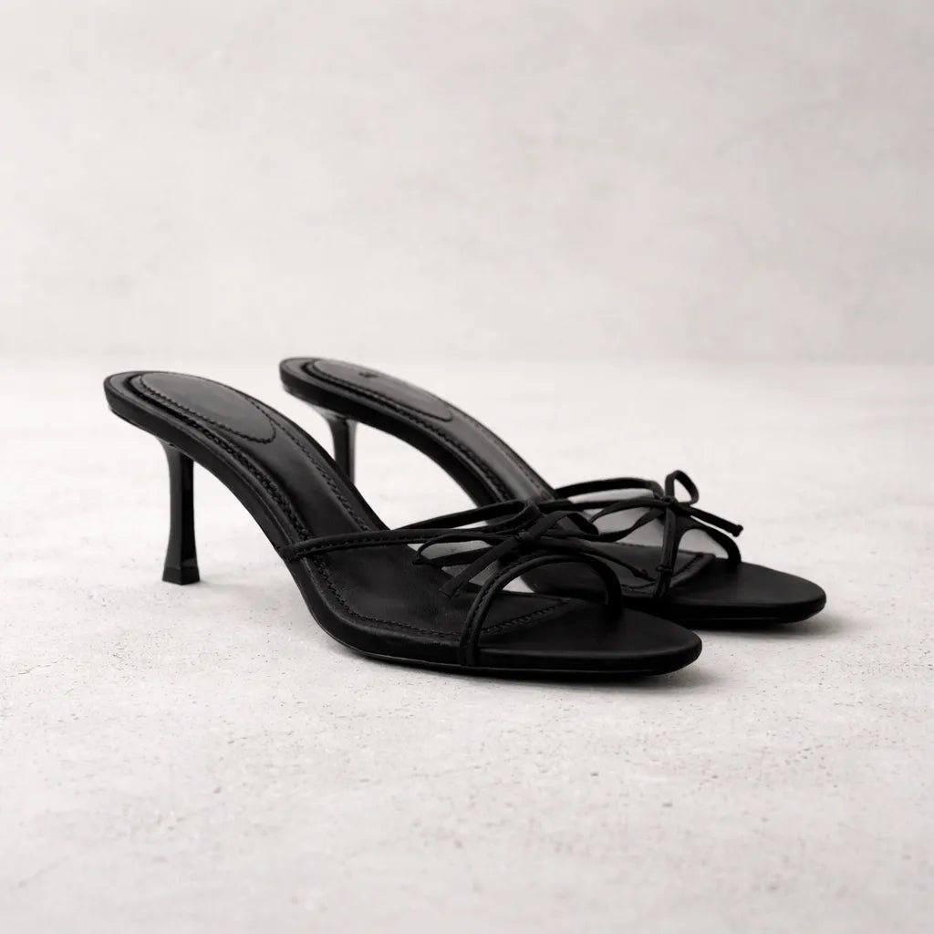 Mule stiletto femme Seraphina | Tulle nœud délicat