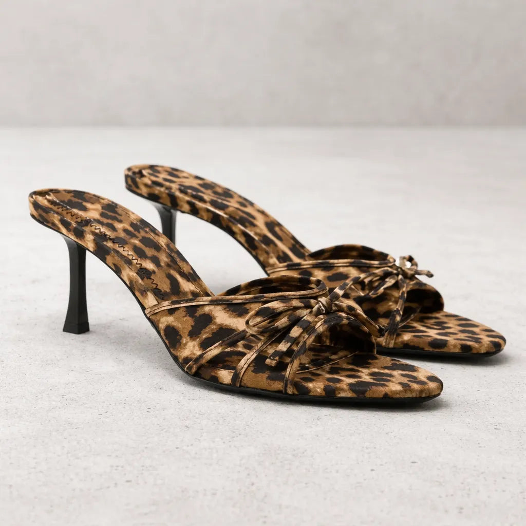 Mule stiletto femme Seraphina | Tulle nœud délicat