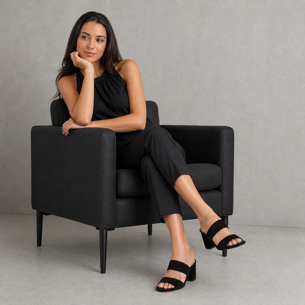 Mule suède talon femme Sultania | Double bande