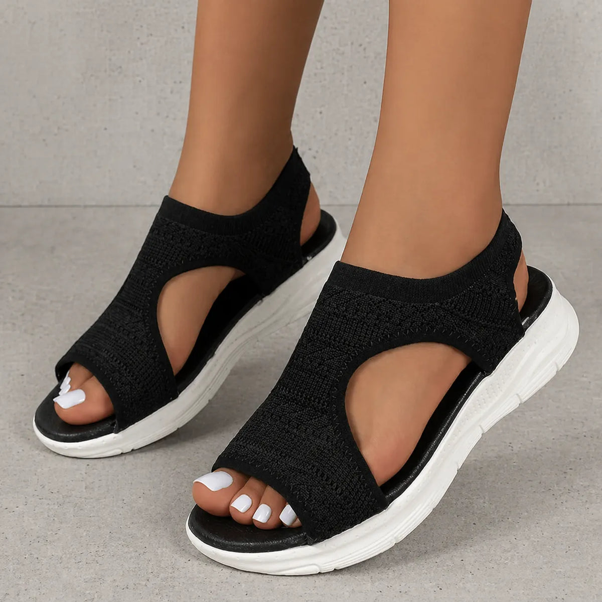 Sandale confort femme Rivelia | Maille knit extensible
