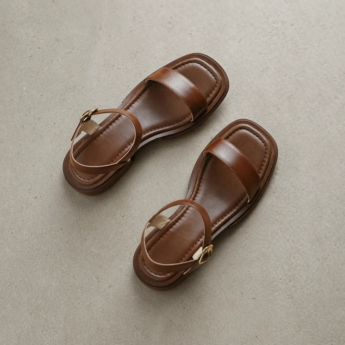 Sandales femme petit talon Ravenna | Cuir vintage
