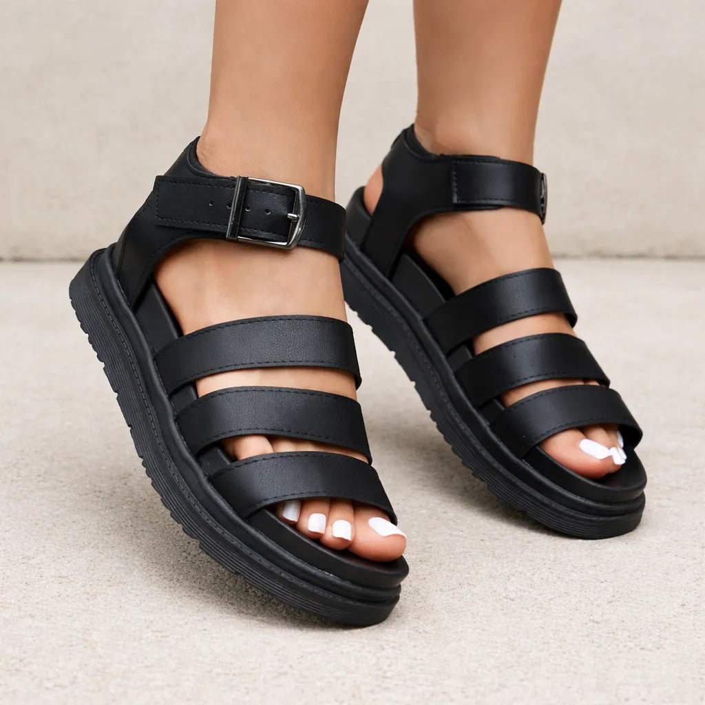 Sandale gladiateur plateforme Spartania | Suède triple bride
