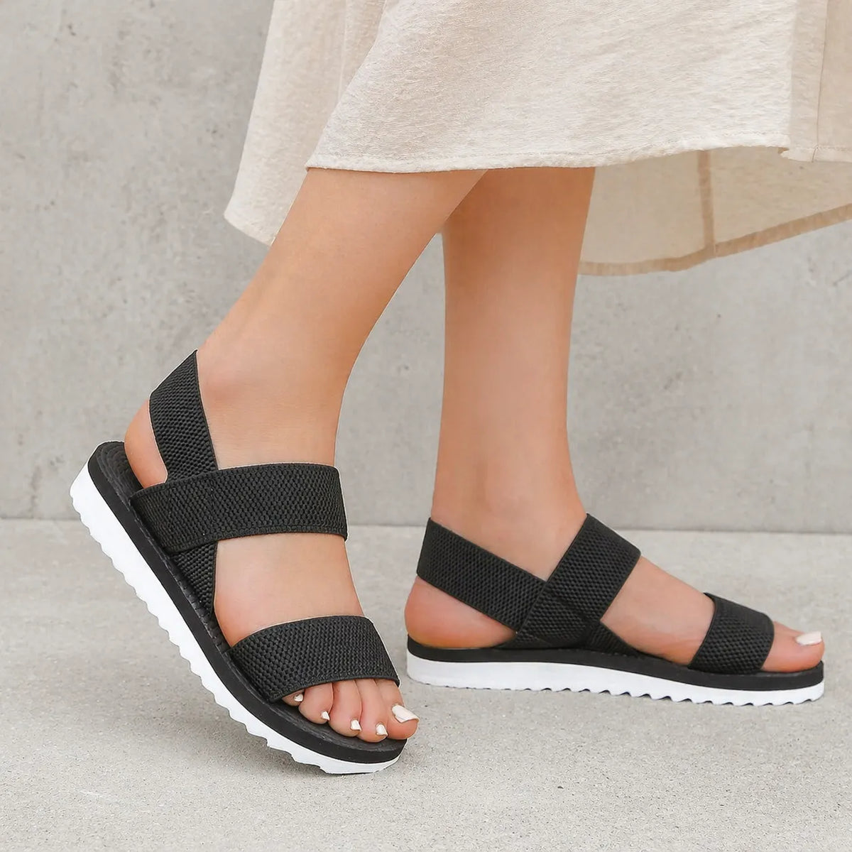 Sandale sport femme Sorenia | Tissu texturé plateforme