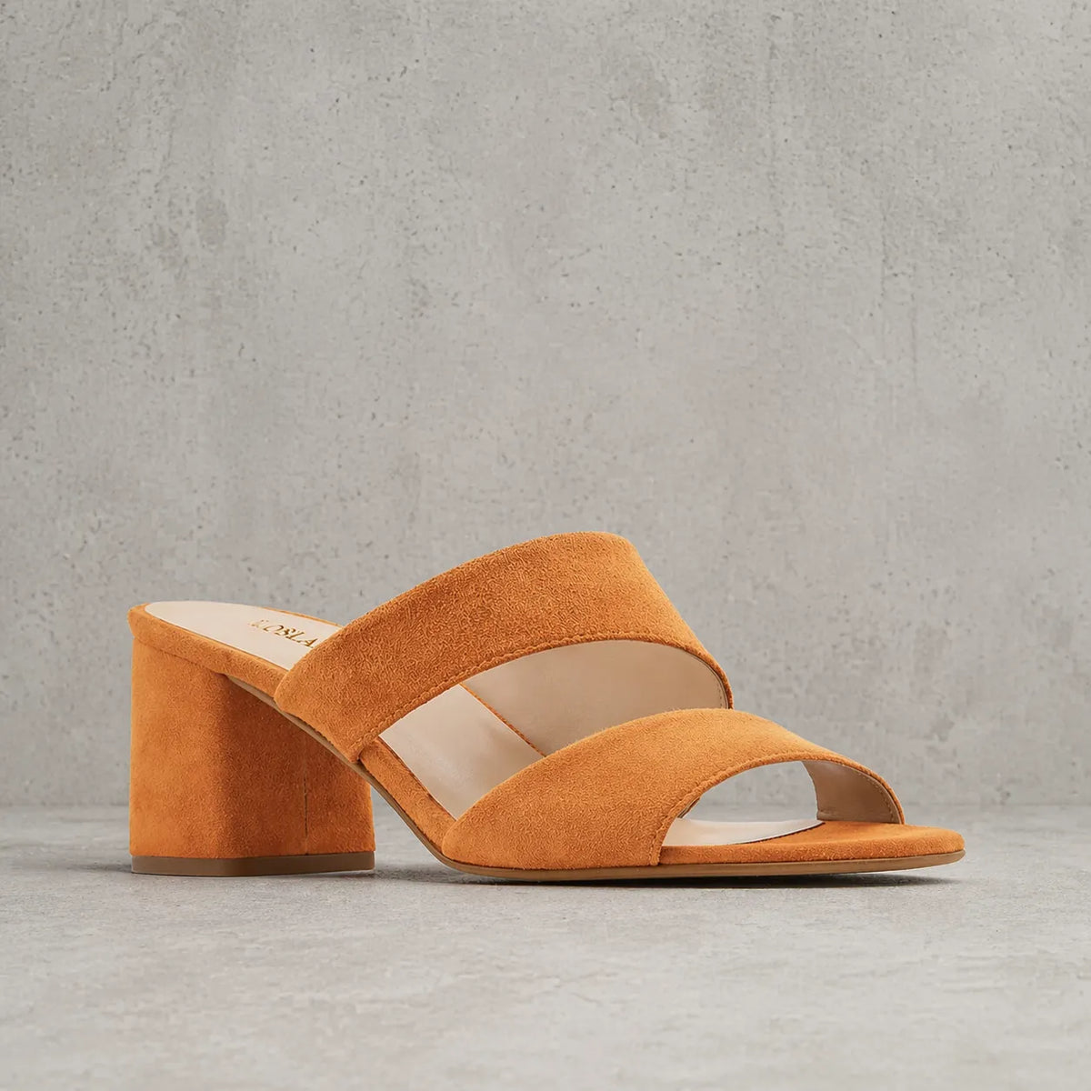 Mule suède talon femme Sultania | Double bande