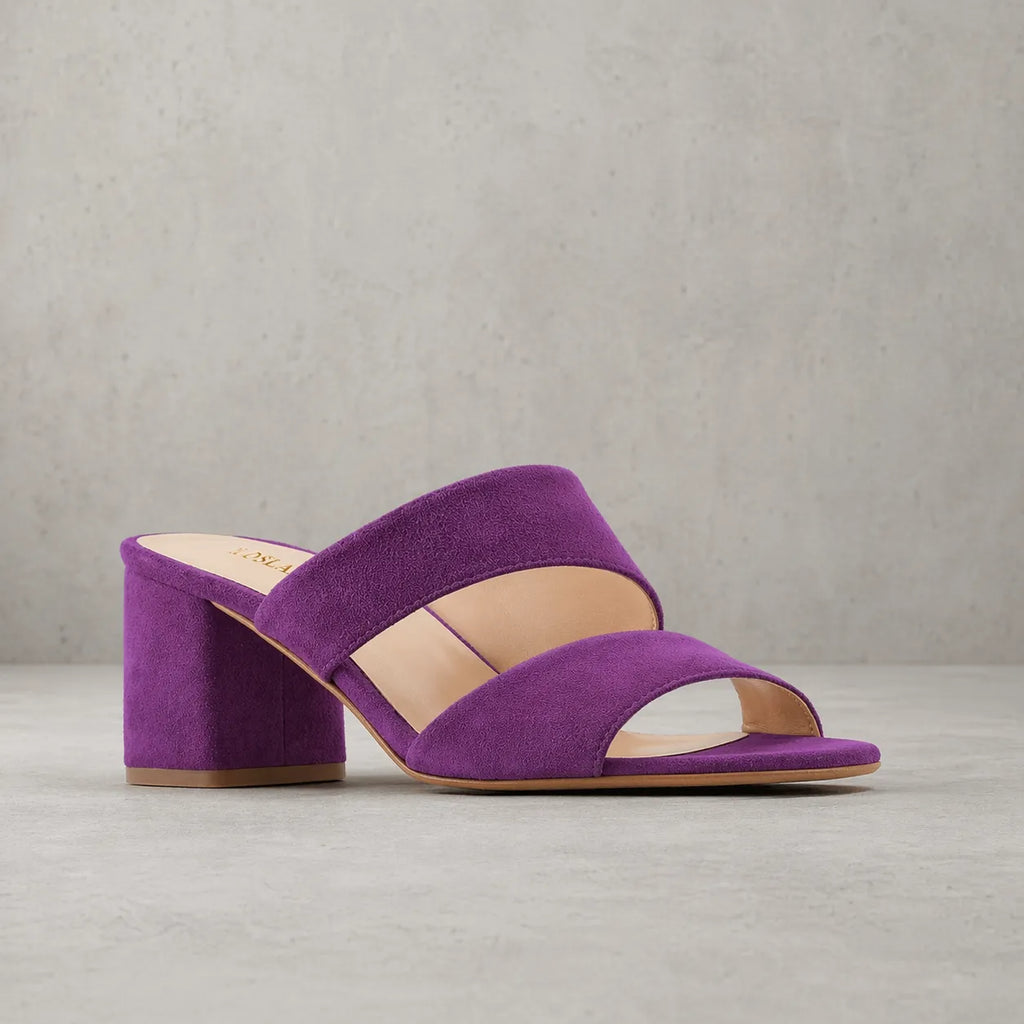 Mule suède talon femme Sultania | Double bande