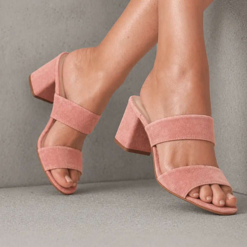 Mule suède talon femme Sultania | Double bande
