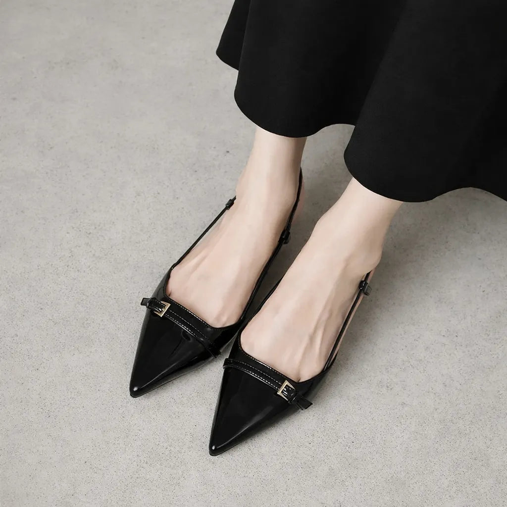 Slingback vernie femme Contessa | Bout pointu effilé