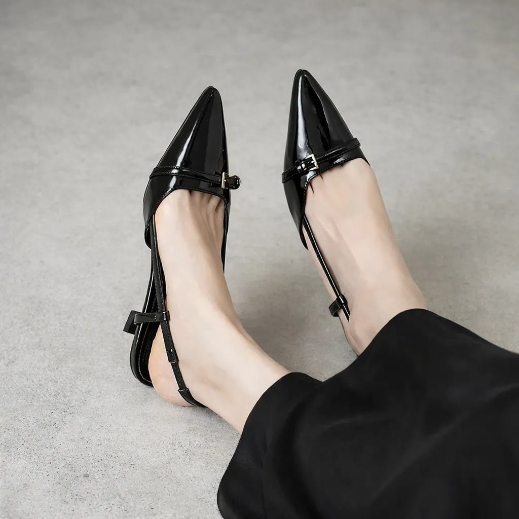 Slingback vernie femme Contessa | Bout pointu effilé