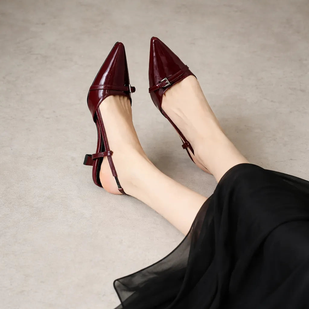 Slingback vernie femme Contessa | Bout pointu effilé