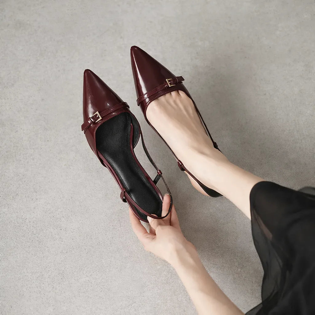 Slingback vernie femme Contessa | Bout pointu effilé
