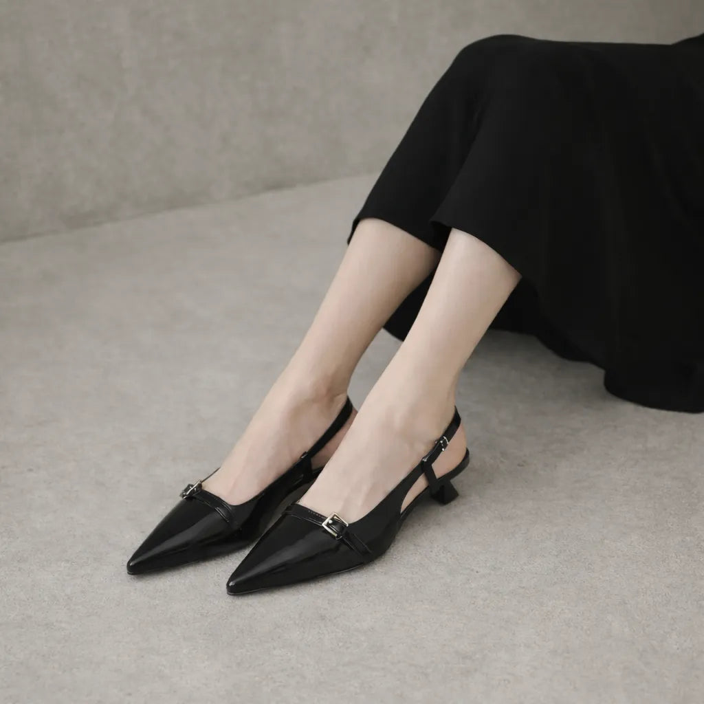Slingback vernie femme Contessa | Bout pointu effilé